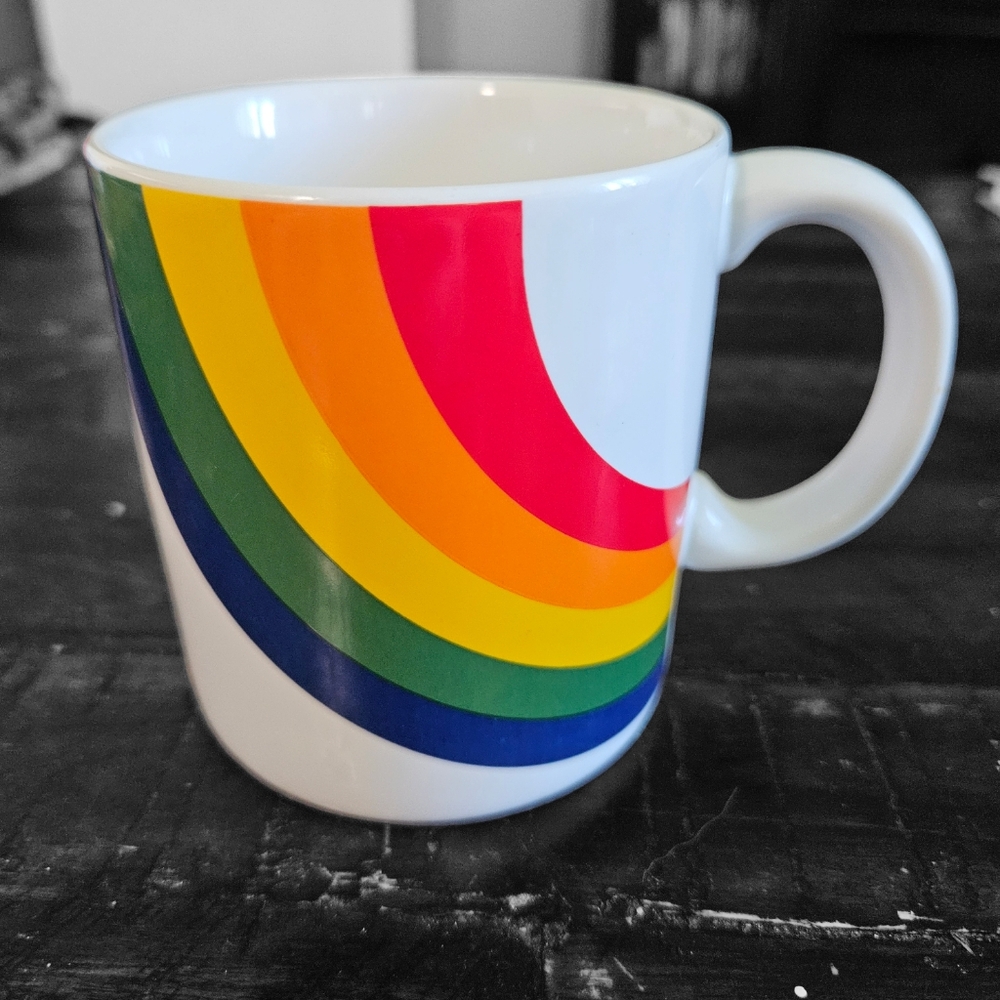 Vintage FTDA Rainbow Decorative Mug 8 Oz